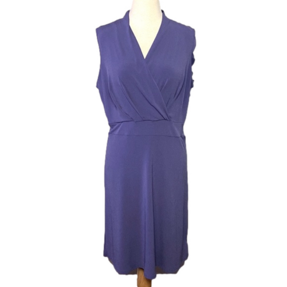 Liz Claiborne Dresses & Skirts - Liz Claiborne Cap Sleeve Dress V Neckline Purple L